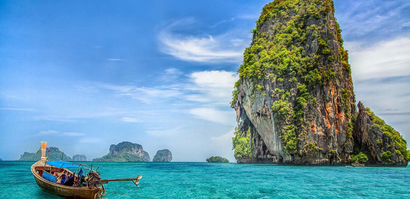 Beautiful holiday sea with islands in Thailand