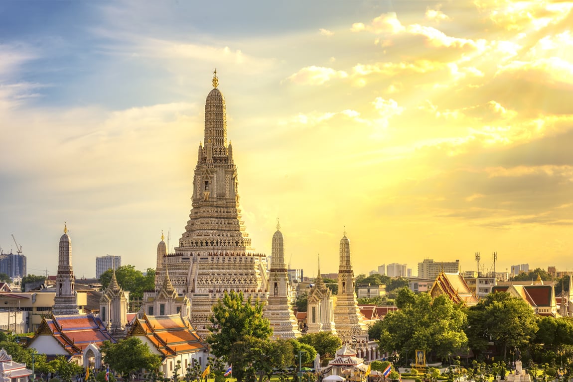 Wat Arun in Bangkok - Temple of Dawn poi Thailand Holiday