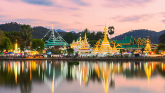 Holiday in Mae Hong Son city in Thailand