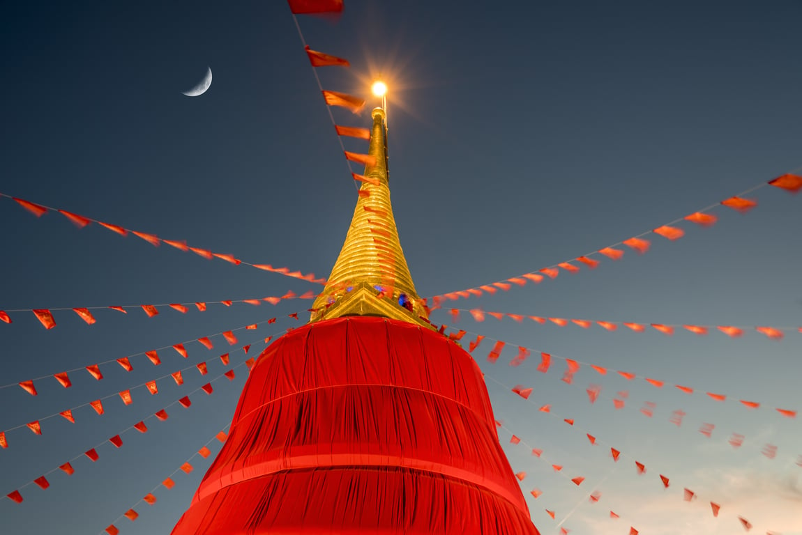 Wat Saket in Bangkok - Temple of the Golden Mount poi Thailand Holiday