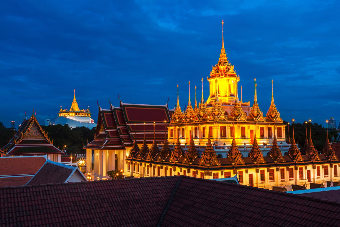 Wat Saket in Bangkok - Temple of the Golden Mount  Thailand Holiday