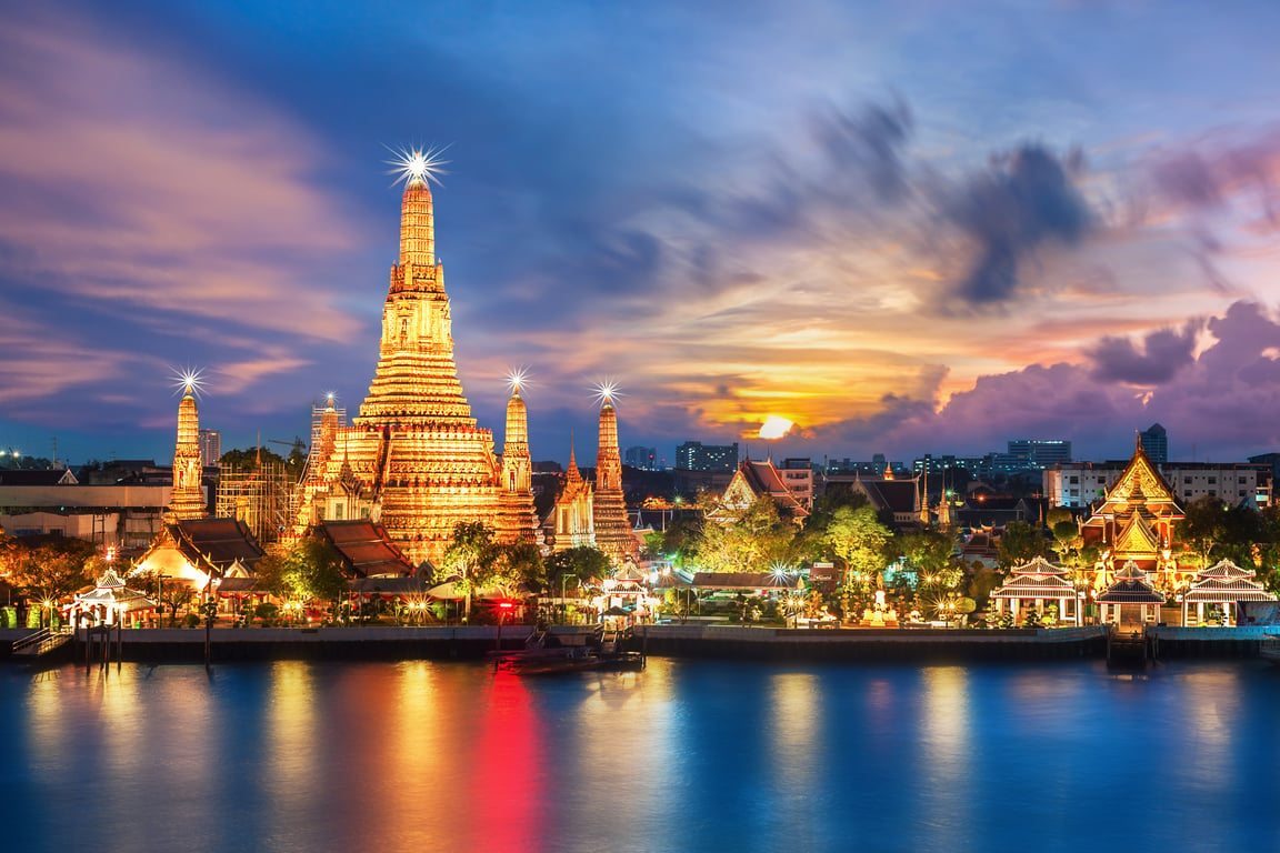 Wat Arun in Bangkok - Temple of Dawn poi Thailand Holiday