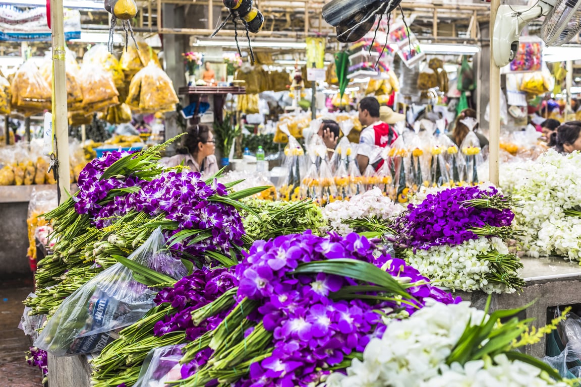 Bangkok Flower Market | Pak Klong Talad poi Thailand Holiday