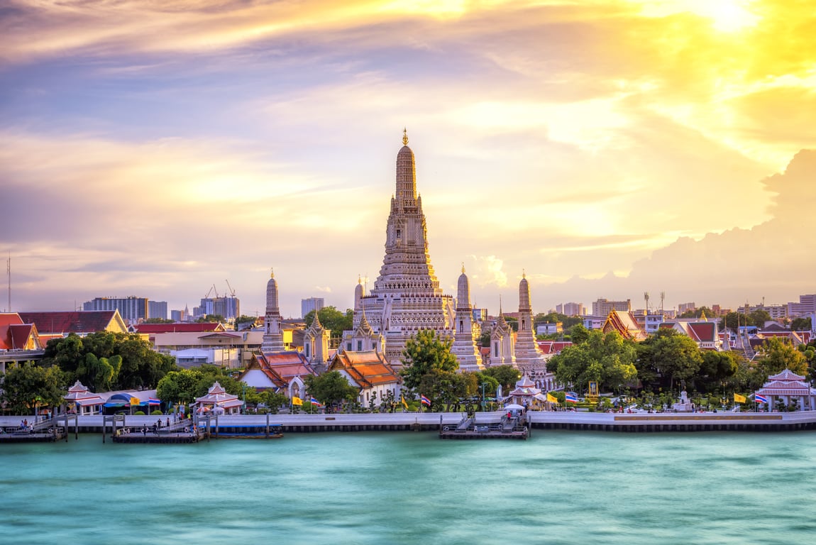 Wat Arun in Bangkok - Temple of Dawn poi Thailand Holiday