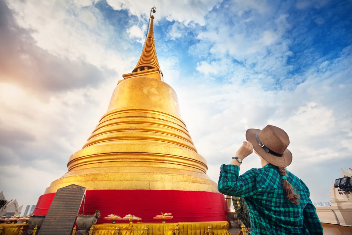 Big Golden Temple Bangkok - Wat Saket  Thailand Holiday